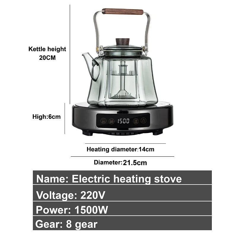 220v elektrikli seramik soba çay soba elektrikli sıcak plaka ısıtıcı soba ısıtma fırın çay makinesi 8 dişli ev su kazanı 1500w