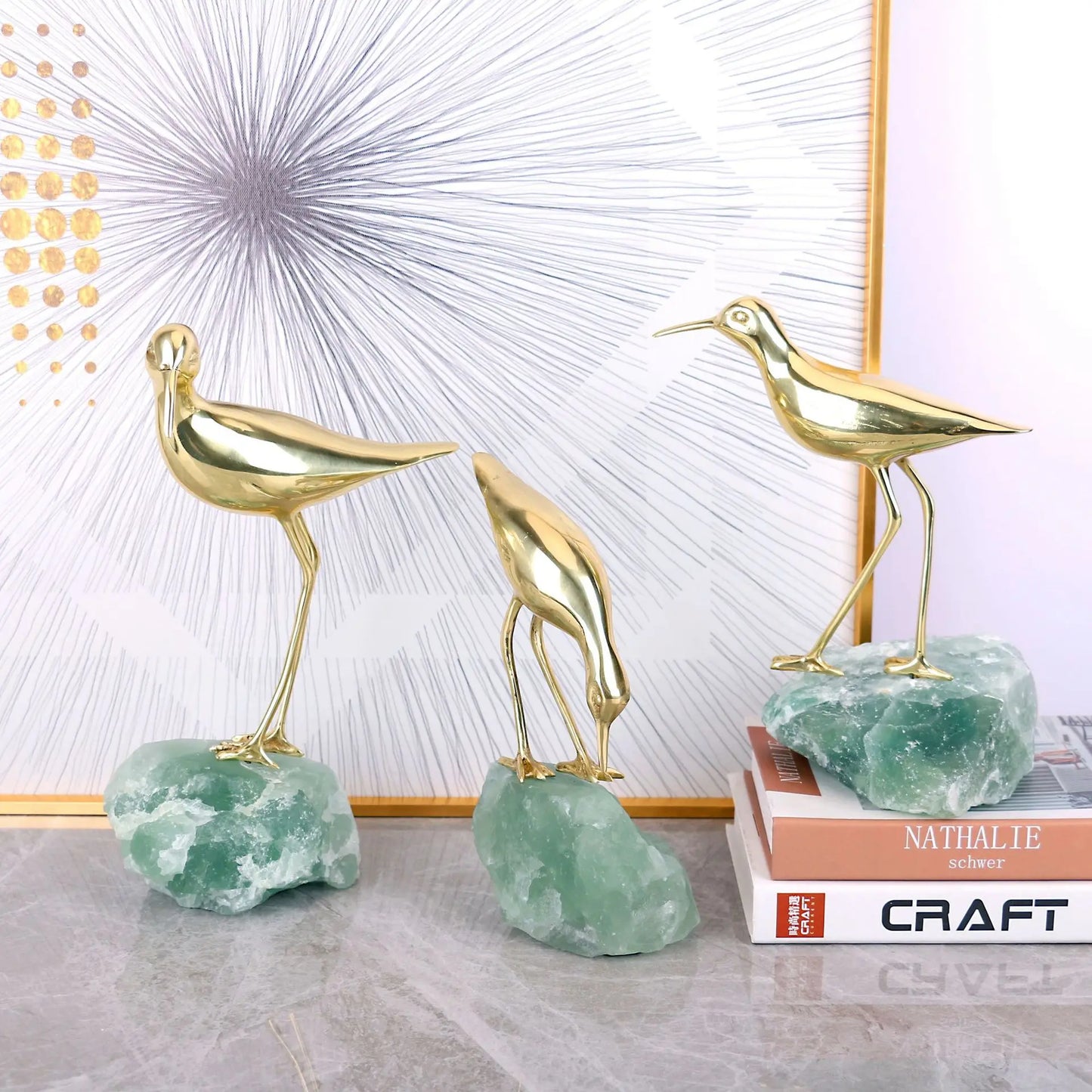 Luxry brass bird ornament