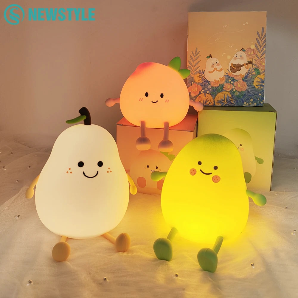 Pear fruit silicone night light