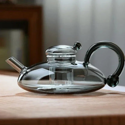 Flower tea teapot set heat-resistant glass