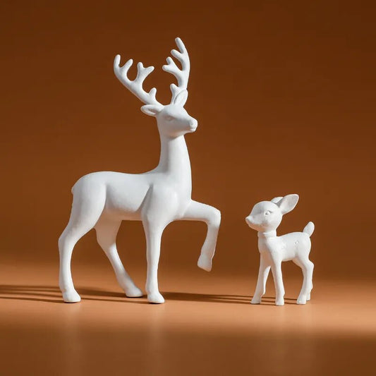 鹿の彫刻母鹿とかわいい子鹿