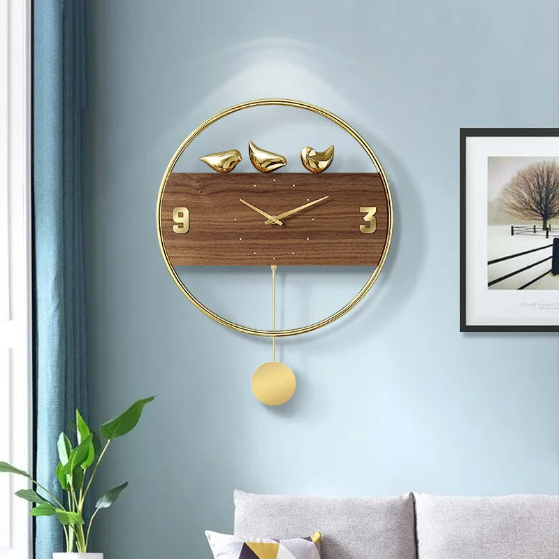 Wooden 3D wall clock with modern design