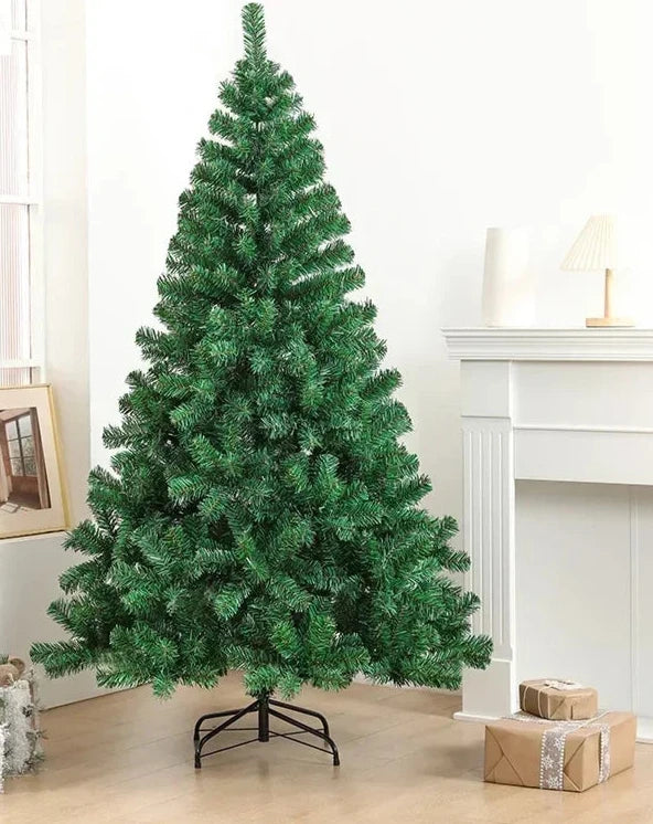 Green artificial Christmas tree