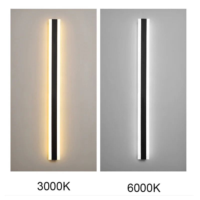Modern IP65 waterproof long-strip LED wall lamp