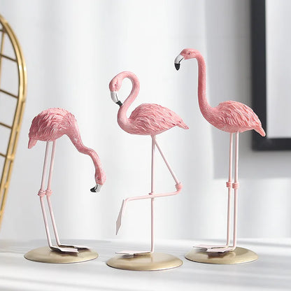 3สไตล์เรซิ่น Flamingo รูปปั้นโมเดิร์นจำลองสัตว์ statue