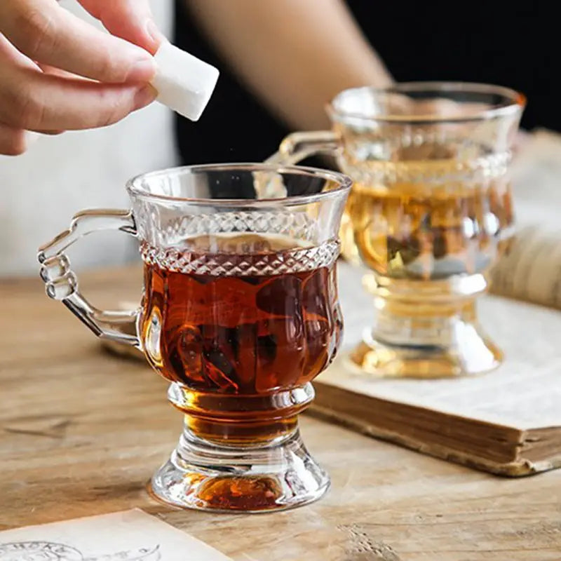 Vintage embossed glass, good-looking cups