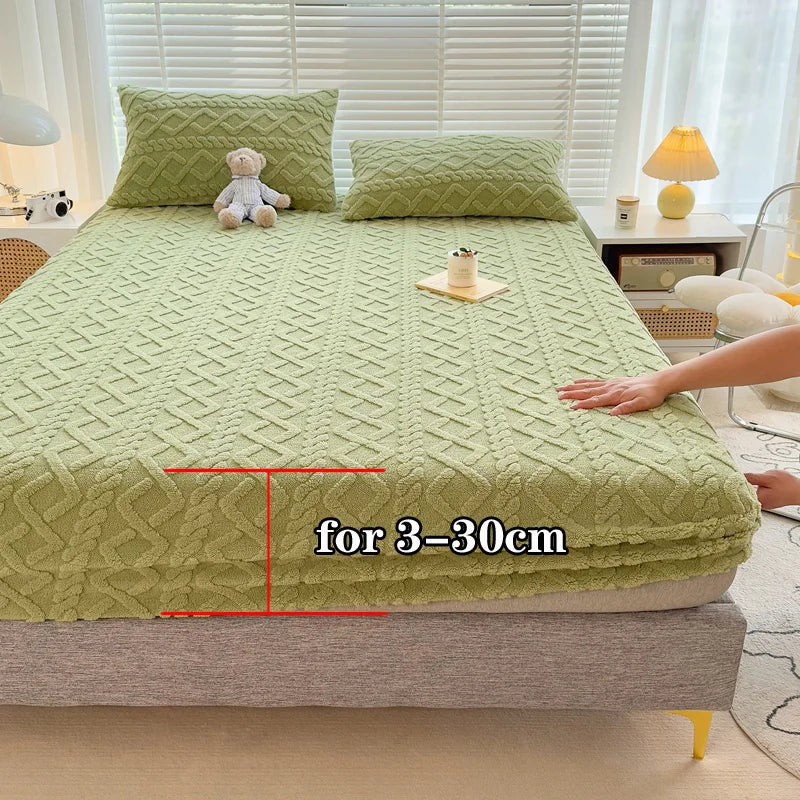 3D Embossed velvet bed cover