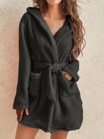Women's Hooded Fleece Robe