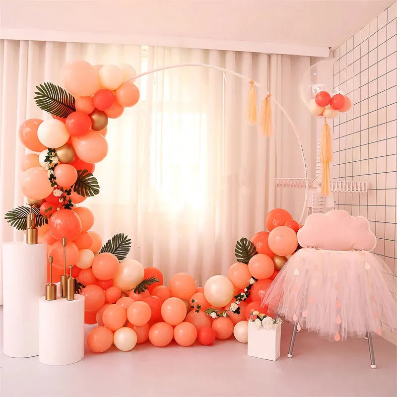 Kit lengkungan balon untuk pesta ulang tahun, pernikahan, Baby shower, dan lainnya-termasuk pemegang, busur, dan aksesoris karangan bunga bulat