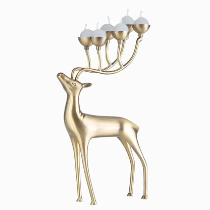 Christmas fawn candlestick