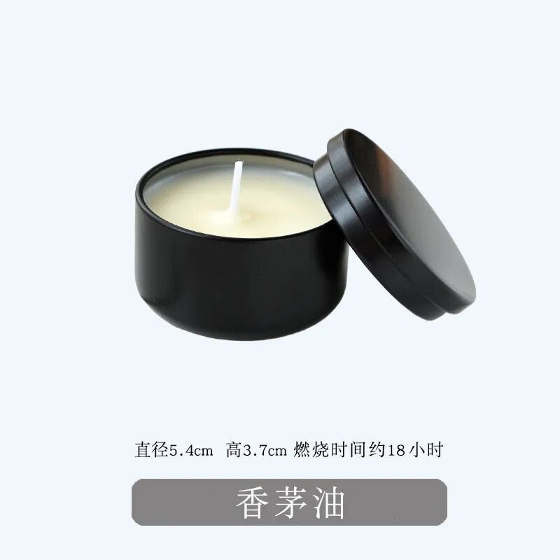 Чорні олов'яно-соєві ароматерапевтичні свічки