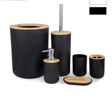 6PCS Bamboo Bathroom Set