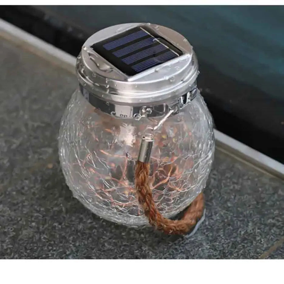 Outdoor garden solar ball glass jar light with 30 LEDs