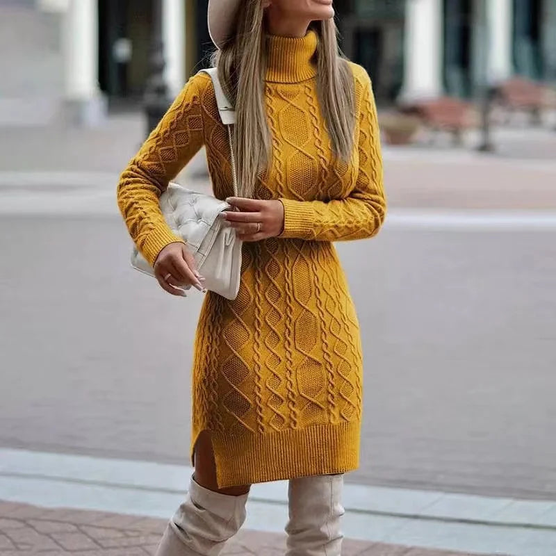 High Neck Knit Dress