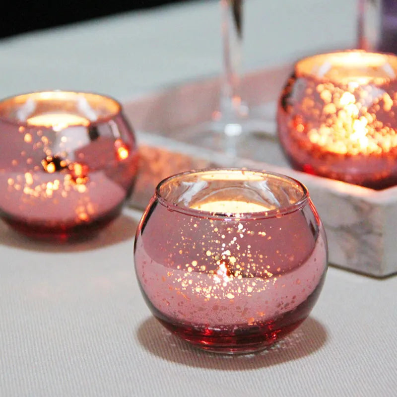 6/12 Pcs Mercury Glass Candle Holders - Nanag store