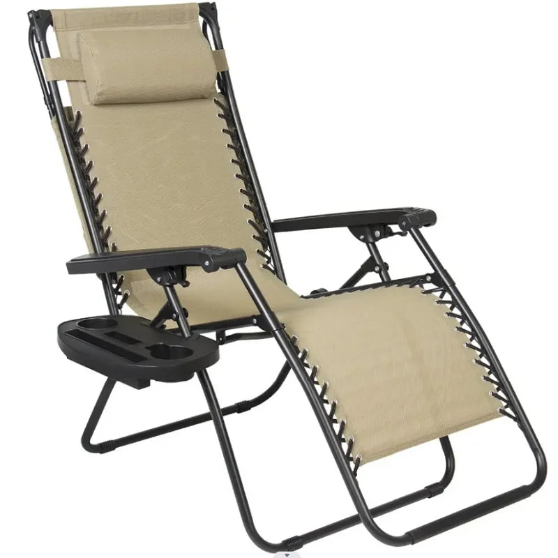 Zero gravity chair with canopy, shade, lounge, and cup holder