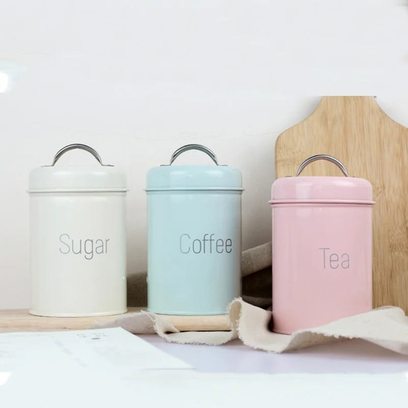 Metal Storage Box Tea Coffee Sugar. - Nanag store