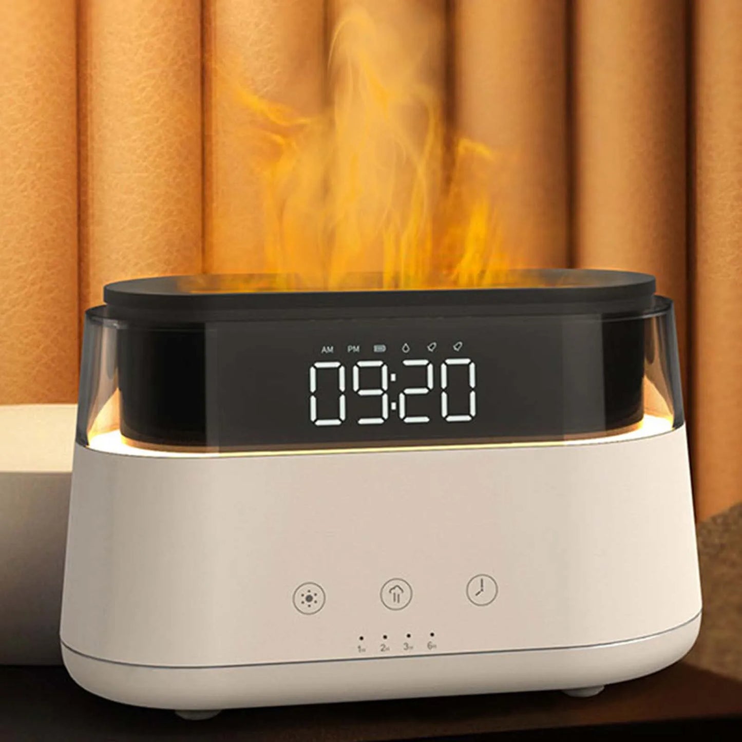 180ml air humidifier with night light, mist purifier maker with watch