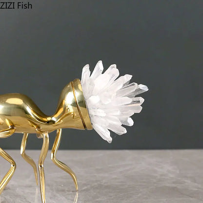 Golden crystal Ants artwork ornaments