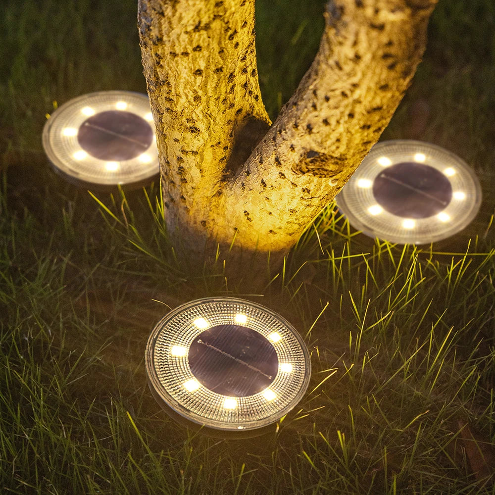Waterproof LED outdoor solar-powered ground light