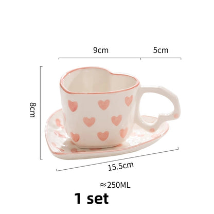 Middle East style coffee tea cup creative heart cup ceramic porcelain mugs