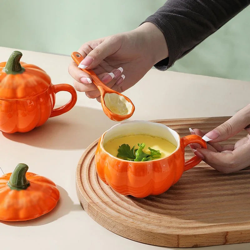 Halloween Creative Pumpkin Mug  With Spoon