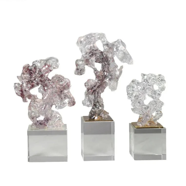 Transparent coral stone sculpture