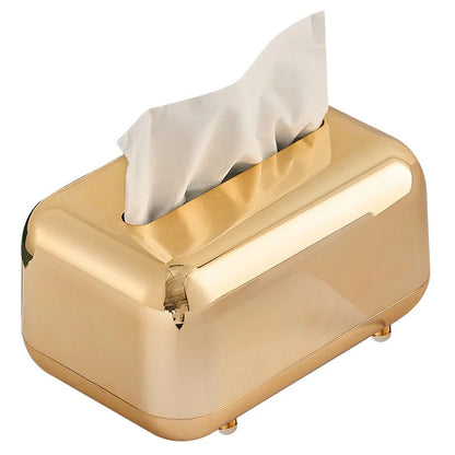 Luxury golden tissue box storage