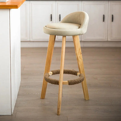 Solid wood bar chair modern simple bar chair Nordic creative bar stool retro tea shop high stool home Nanag store