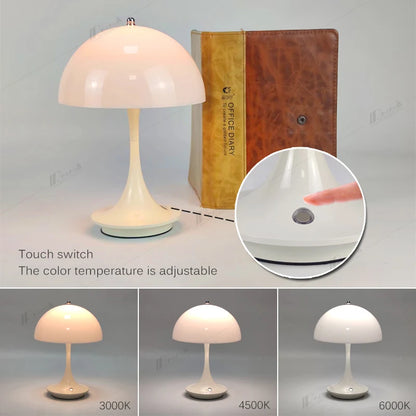 Rechargeable USB mushroom-led desk lamps
