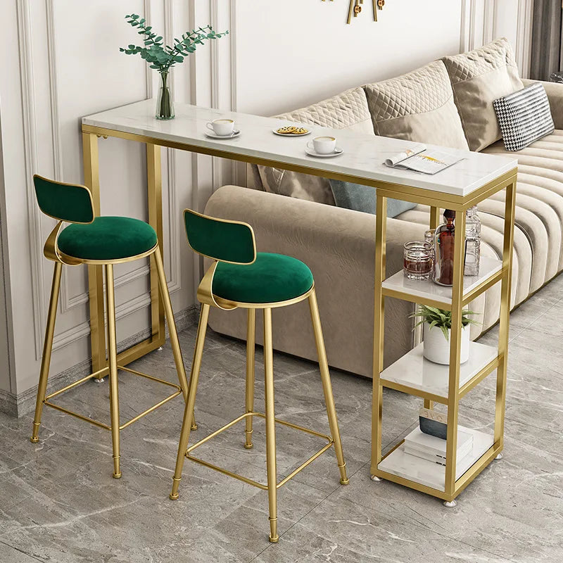 Velvet  Modern Gold Dining Chairs Luxury Bar Furniture Sets LK50BY