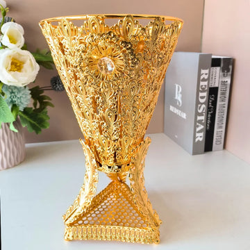 stunning 31cm big size golden metal incense burner