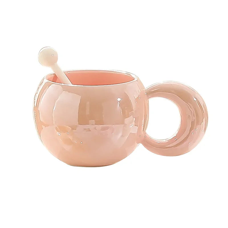 Cute Ceramic Coffee,Tea & Milk  Mugs with Spoon