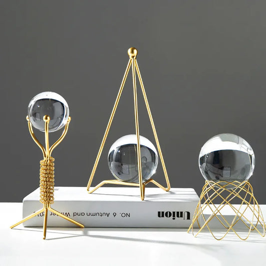 Light luxury modern metal crystal ball crafts style