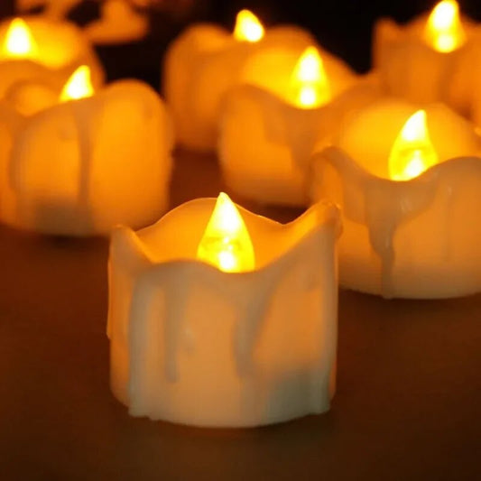 Электрические светодиодные свечи теплого белого/желтого цвета для свадебного оформления