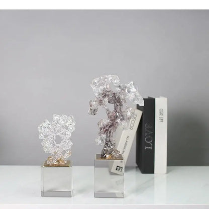 Transparent coral stone sculpture