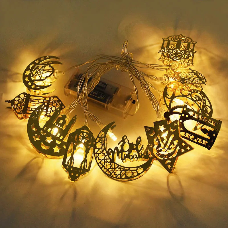 Moon star Ramadan LED string lights for Eid decoration