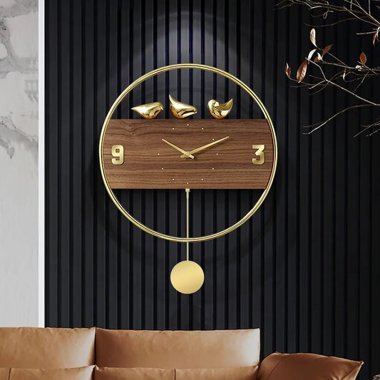 Wooden 3D wall clock with modern design