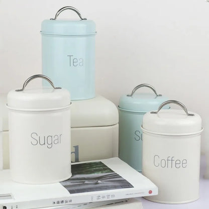 Metal Storage Box Tea Coffee Sugar. - Nanag store