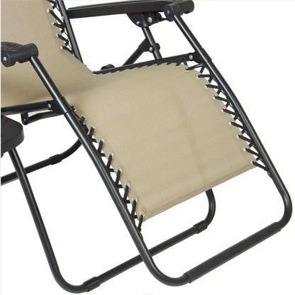 Zero gravity chair with canopy, shade, lounge, and cup holder