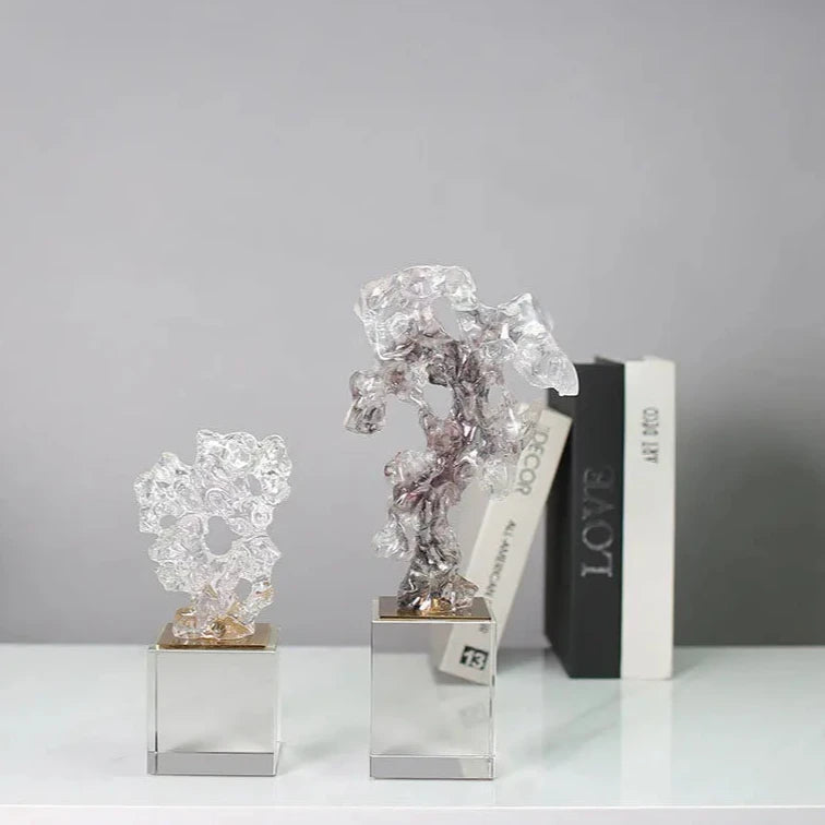 Transparent coral stone sculpture