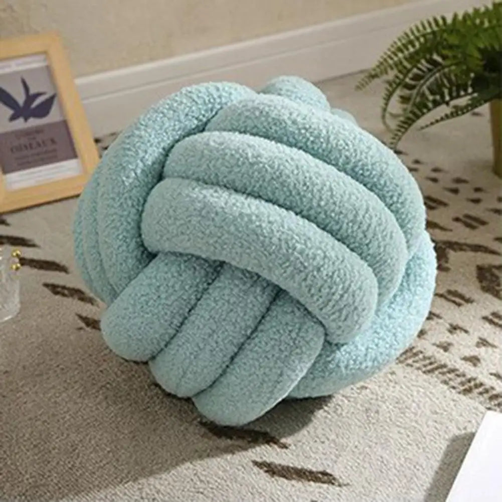 Knotted ball pillow plush pillow hand-woven