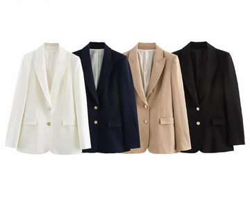 Slim Fit Gold Button Blazer