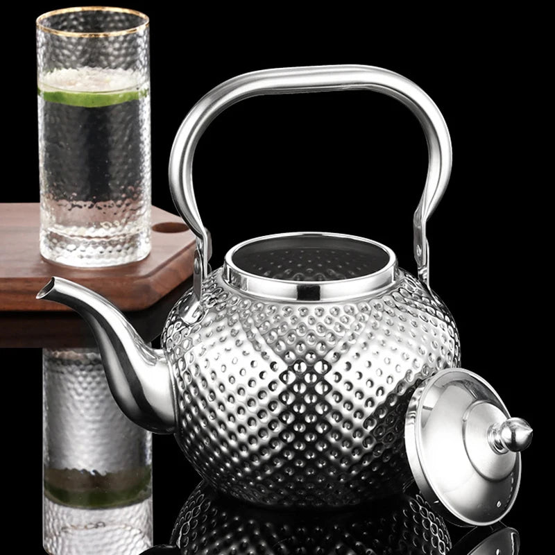 silver gold Stainless steel teapot 1.2/1.5/2L