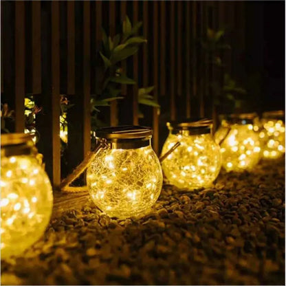 Outdoor garden solar ball glass jar light with 30 LEDs