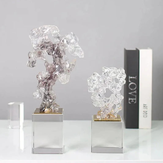 Transparent coral stone sculpture