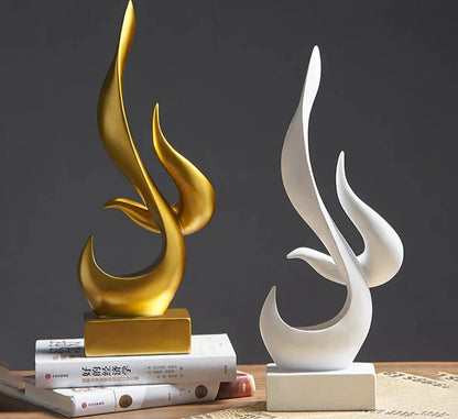 Flaming bird sculpture