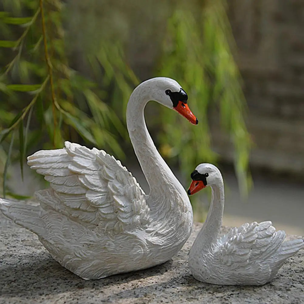 1 Pair of lightweight resin swan 