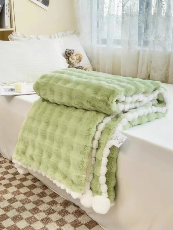 Luxury blanket lightweight faux rabbit fur