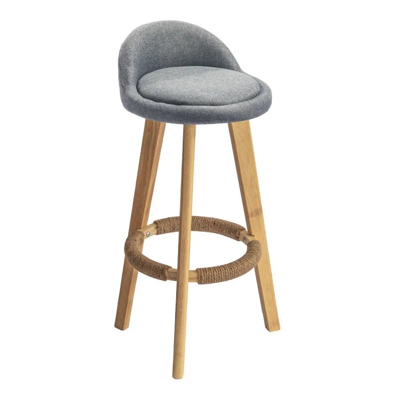 Solid wood bar chair modern simple bar chair Nordic creative bar stool retro tea shop high stool home Nanag store